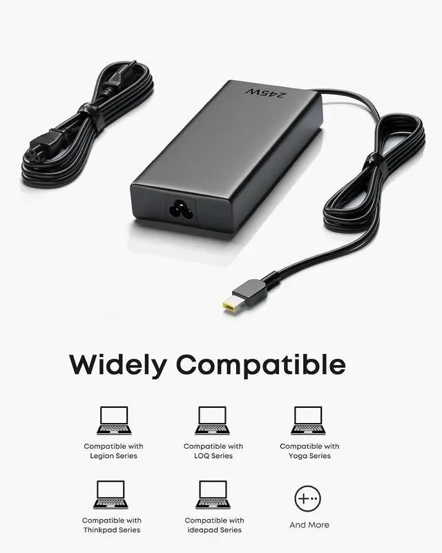 Alt view image 6 of 6 - 245W Charger Compatible with Lenovo Legion 5 LOQ 15 17 ADL245SDC3A