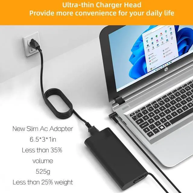 Alt view image 3 of 6 - New Slim 200W Laptop Charger for HP Omen Victus Pavilion Gaming 15 16 17 & ZBook 15 17 G3-G8 Series