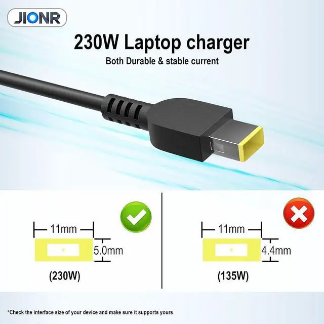 Alt view image 3 of 7 - 230W 20V Laptop Charger Compatible with Lenovo Legion Gaming Laptops