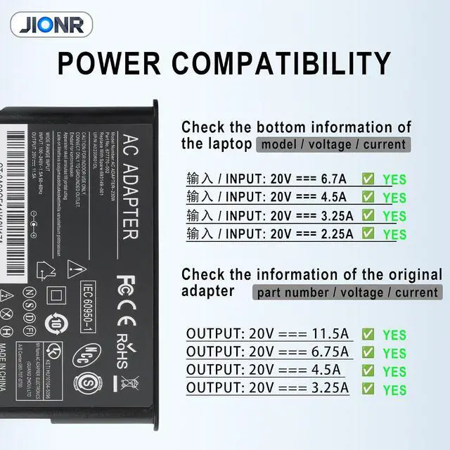 Alt view image 5 of 7 - 230W 20V Laptop Charger Compatible with Lenovo Legion Gaming Laptops
