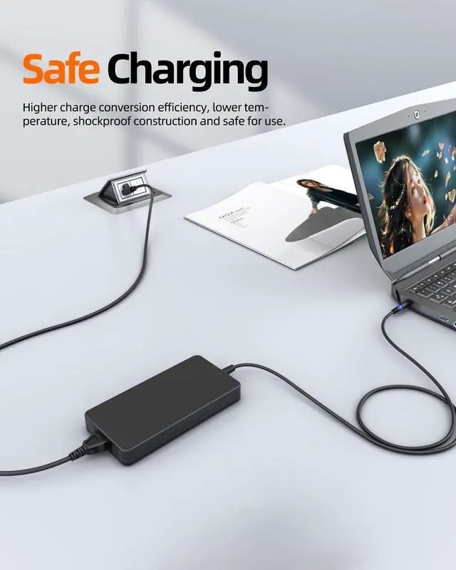 Alt view image 3 of 7 - 240W Charger Fit for Alienware Laptop Charger (UL Listed-Meets Highest Safety Standards) - Fit for Alienware M15 M17 R2 R3 R4 R5 R6 R7 15 17 M17X M16 R2 M14X X15 X17 X16 Laptop AC Adapter Power Cord