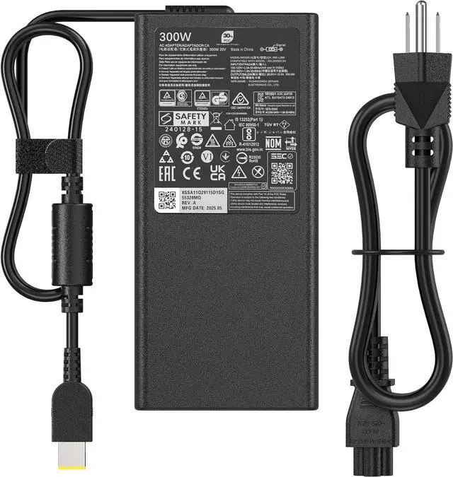 Main image of 300W Slim Tip Laptop Charger Compatible with Lenovo Legion 5 Pro 7i Pro 5 7 9, ThinkPad P16 P15 P17 Gen 1 2 6 7 8 9, Replacement Power Supply ADL300SDC3A