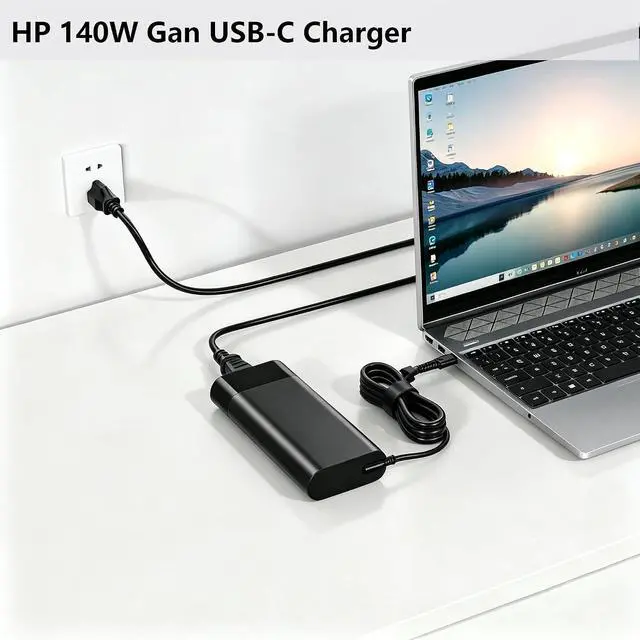 Alt view image 5 of 7 - 140W Gan USB C Charger fit for HP OMEN Transcend 14 14-fb0000 14-fb0097nr