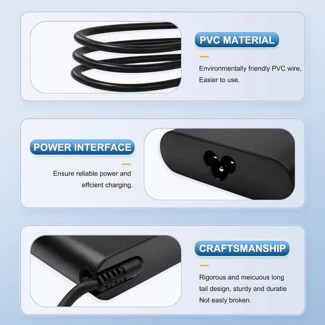 Alt view image 7 of 7 - 165W USB c Laptop Charger Compatible with Dell Pro Max 14 16 18 Plus MB18250 MB16250 Precision 5680 5690 P123F DA165PM210 HA165PM210 LA165PM210 AC Adapter