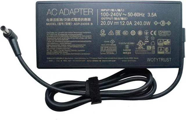 Alt view image 2 of 5 - ADP-240EB B AC Adapter Power Supply 20V 12A 240W for ASUS ROG 15 GX550LXS RTX2080 S15 S17 G15 G513 GX550LXS RTX2080 G733QM G733QR G733QS G733QSA RTX2080 Laptop Charger