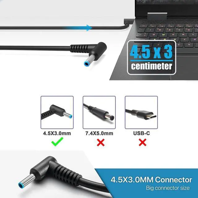Alt view image 3 of 7 - New 230W Laptop Charger Compatible with HP TPN-LA10 L38011-001 Omen 15 16 Victus 16 Zbook Fury 16 G9 G11 G8 G10 19.5V 11.8A Gaming Laptop Adapter Power Cord 4.5mm Blue Tip