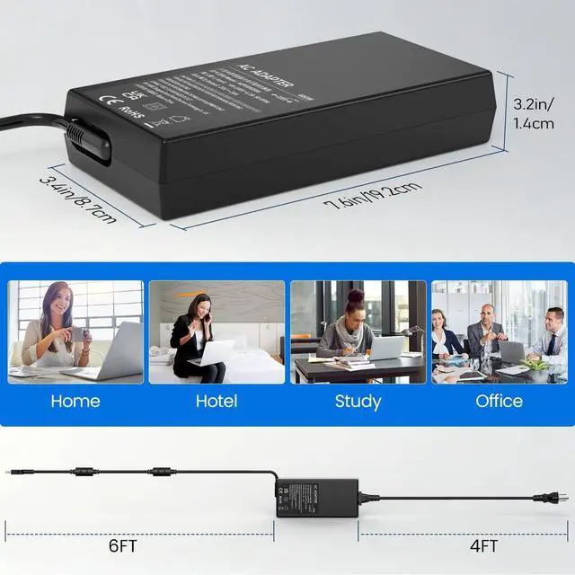 Alt view image 3 of 7 - 400W 20V 20A AC Laptop Charger Compatible with Lenovo Legion Pro 7 7i 9i Gen 10 16IRX9 16IAX10H 16AFR10H Legion Pro 5i 5 2025 ADL400SDC3A ADL400SCC3A Power Supply Adapter
