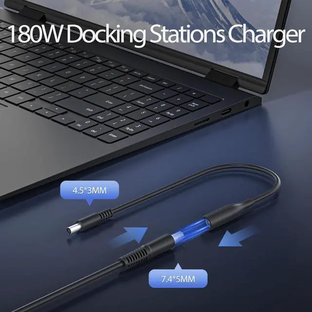 Alt view image 3 of 6 - 180W Compatible with Dell Docking Station WD19 WD15 WD22TB4 Charger