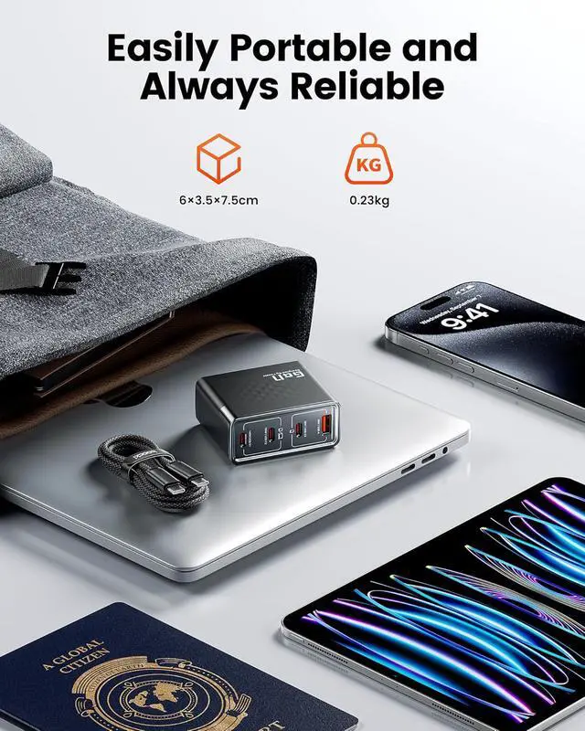 Alt view image 5 of 7 - Toocki 140W USB C Charger Block, 4-Port GaN Fast Charging Foldable Compact Wall Charger for MacBook Pro/Air, iPhone 16 Pro Max, iPad Pro, Galaxy S24/Ultra, Steam Deck, Google Pixelbook