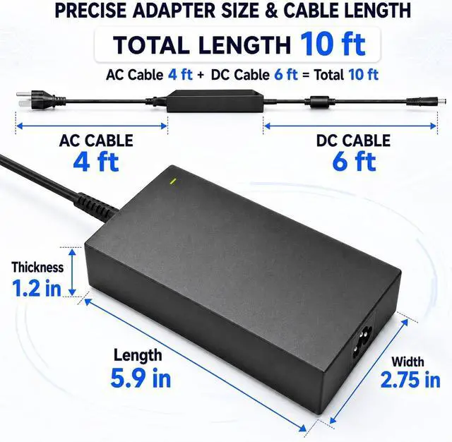 Alt view image 4 of 6 - 180W Charger Fit for Dell Precision 7510 Alienware 13 15 17 Inspiron G5 G7