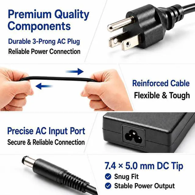 Alt view image 5 of 6 - 180W Charger Fit for Dell Precision 7510 Alienware 13 15 17 Inspiron G5 G7