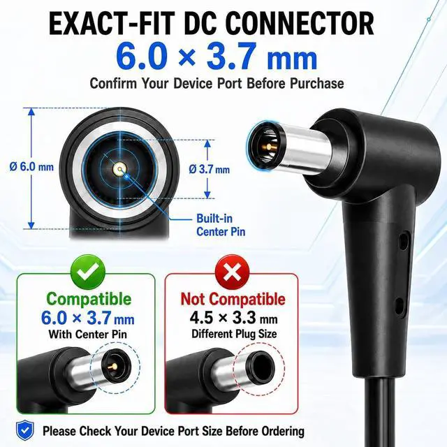 Alt view image 2 of 6 - 280W Charger for ASUS ROG Strix G16 Zephyrus G16 ADP-280EB B 6.0x3.7mm Tip