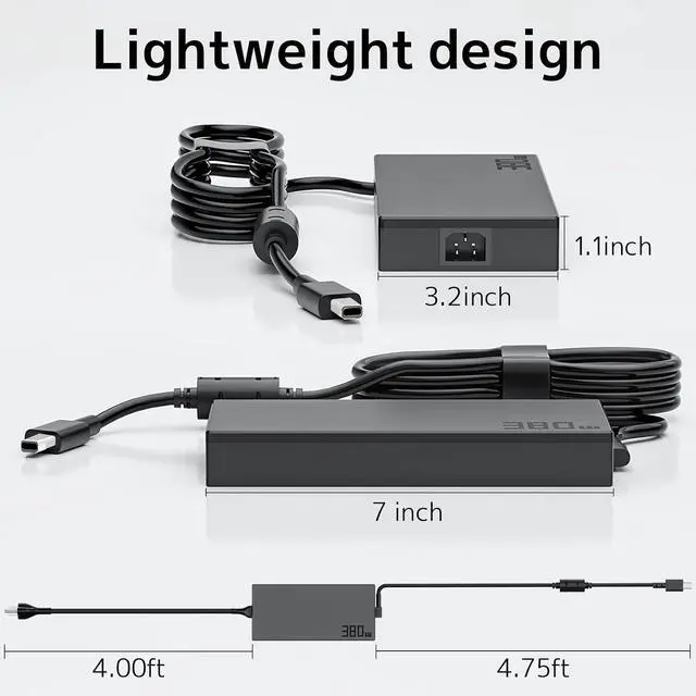 Alt view image 6 of 7 - 380W Laptop Charger Replacement for Asus ROG Strix Scar RTX 5080 AC Adapter