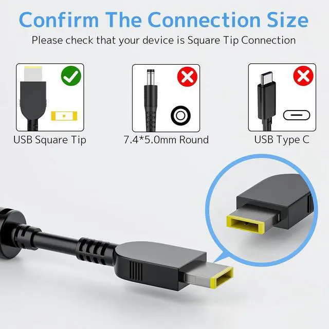 Alt view image 2 of 7 - 330W New Slim Tip Charger Fit for Lenovo Laptop Legion pro 5080 ThinkPad