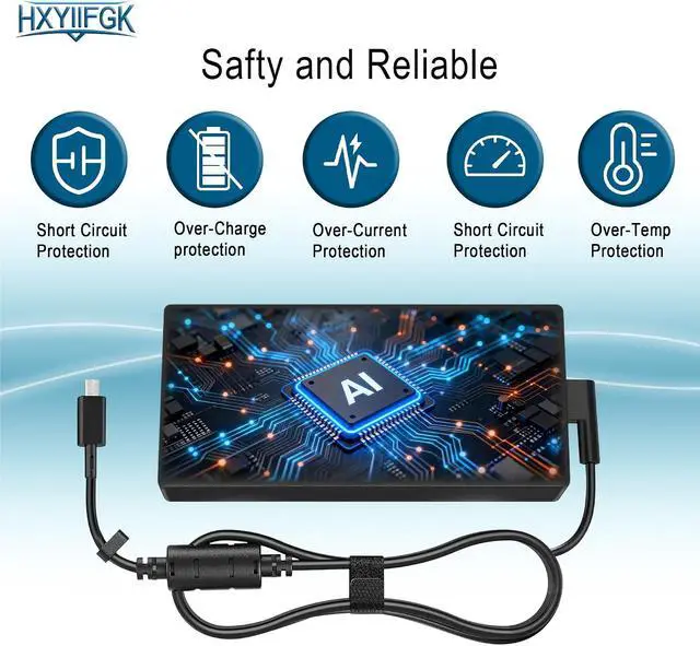 Alt view image 3 of 7 - 240W Replacement Laptop Charger Compatible with Asus ROG Gaming ADP-240EB C