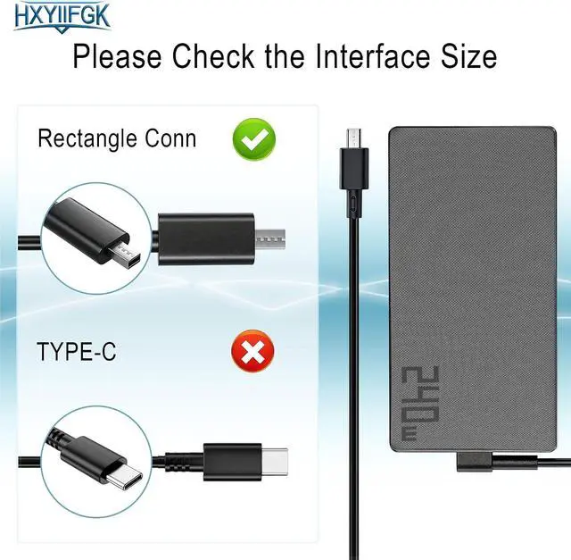 Alt view image 4 of 7 - 240W Replacement Laptop Charger Compatible with Asus ROG Gaming ADP-240EB C