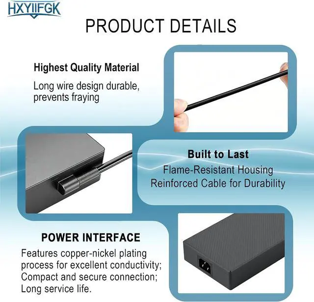 Alt view image 5 of 7 - 240W Replacement Laptop Charger Compatible with Asus ROG Gaming ADP-240EB C
