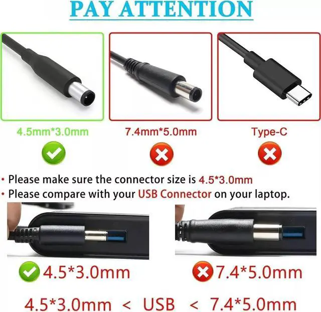 Alt view image 5 of 5 - OEM 130W 4.5mm Charger HA130PM130 for Dell XPS 15 9550 9560 9570 7590 M3800