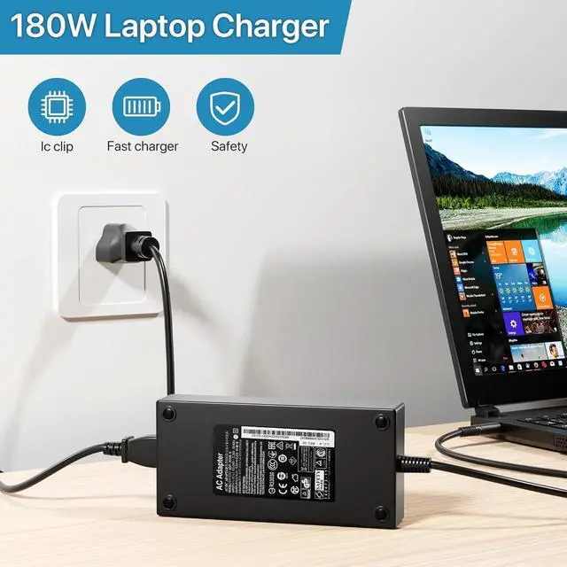 Alt view image 6 of 7 - 180W Laptop Charger AC Adapter Compatible with Dell Alienware 13 15 17 M14x M11x G7 G5 G3 Precision 7510 7520 7530 7540 7550 Laptop Power Adapter Supply