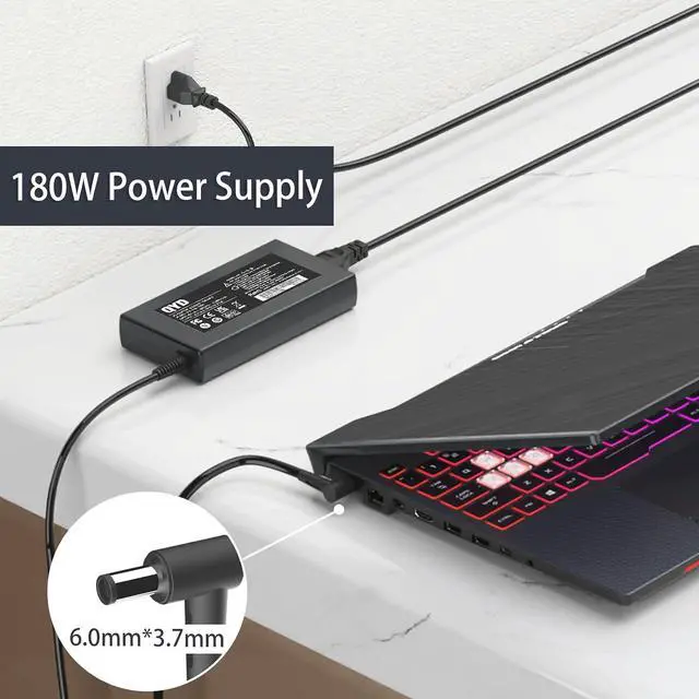 Alt view image 4 of 7 - 180W 20V 9A Laptop Charger for ASUS TUF ROG Gaming