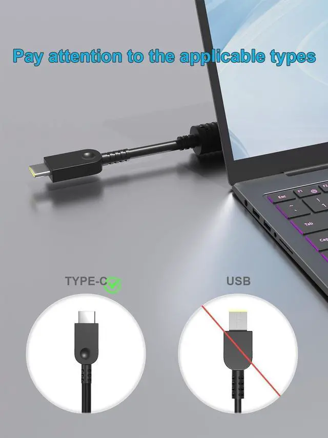 Alt view image 3 of 3 - Slim 140W USB C Charger for Lenovo IdeaPad Pro 5,Legion Slim Pro 7,9