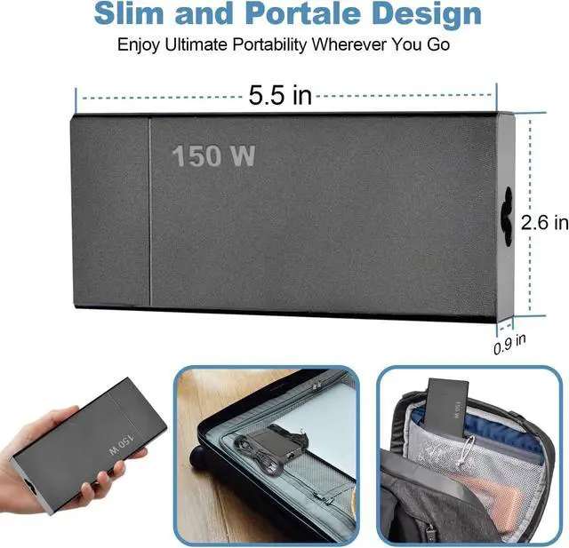 Alt view image 7 of 7 - OEM 150W 19.5V Charger for HP M85394-001 M85394-003 ZBook Studio 16 G9 G10