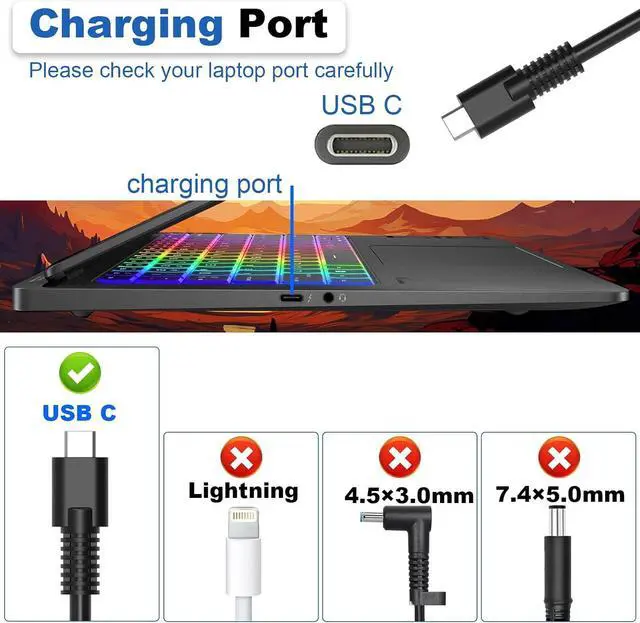 Alt view image 2 of 6 - 140 W 28V 5A AC Adapter for HP OMEN Type C TPN-DA29 Laptop Charger