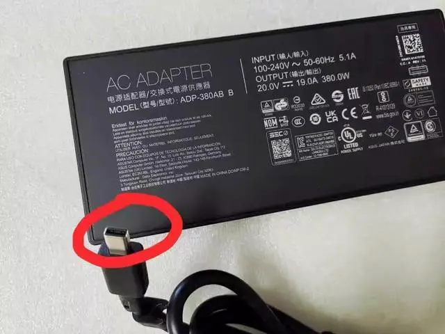 Alt view image 3 of 5 - 380W 20V 19A AC Adapter Charger Compatible for ASUS ADP-380AB B ROG Strix G16 2025