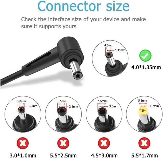 Alt view image 2 of 4 - 19V 4.74A 90W Charger for Asus VivoBook S14 S432FA S432F S432FM S15 S531FA S531F S532FA S532FL F402 F402B F402BA F402BA-EB91 VivoBook S15 S532FL S532FL-78DM5SB1 S532FL-DB77