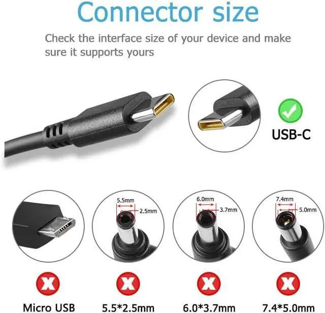 Alt view image 3 of 4 - 20V 3.25A 65W USB C Charger for Acer AK.065AP.300 Aspire 3 A315-24P-R75B Chromebook 314 C934 C934T C922T CB314 CB314-4H CB314-4HT 315 CB315-5H 514 CB514-2H CB514-2HT Aspire Vero Green AV15-53P
