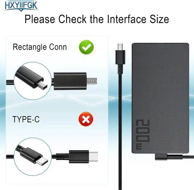 Alt view image 2 of 6 - 200W Replacement Charger for ASUS ROG G14 G16 TUF A14 A16 Gaming Laptops