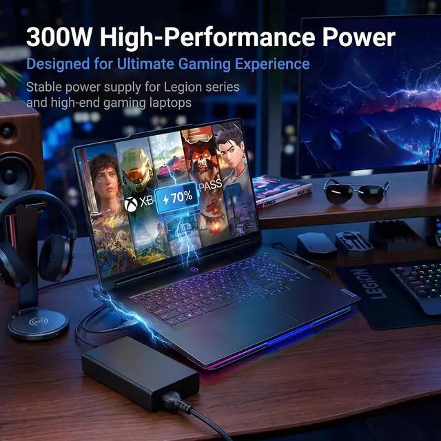 Alt view image 7 of 7 - New Slim 300W Laptop Charger Compatible with Lenovo Legion 7 7i 5i 5P