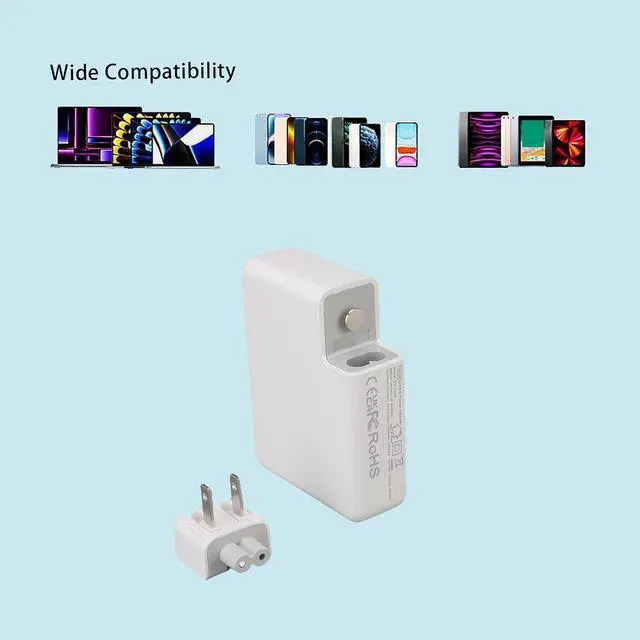 Alt view image 2 of 7 - Tangxi 140W USB C, Type C Super with 5.9FT Charging Cord, Universal USB Wall Block for Interface Laptops, Tablets, Smartphones (White)
