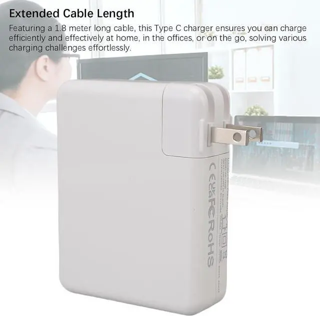 Alt view image 5 of 7 - Tangxi 140W USB C, Type C Super with 5.9FT Charging Cord, Universal USB Wall Block for Interface Laptops, Tablets, Smartphones (White)