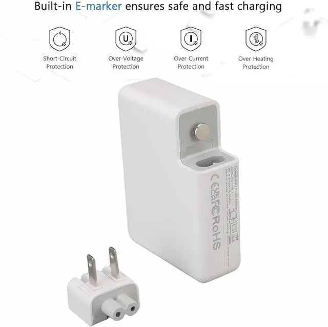 Alt view image 4 of 7 - Tangxi 140W USB C, Type C Super with 5.9FT Charging Cord, Universal USB Wall Block for Interface Laptops, Tablets, Smartphones (White)
