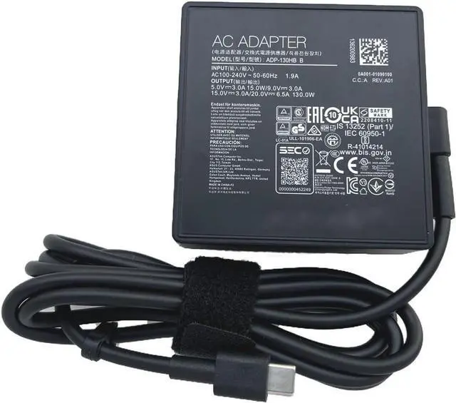 Main image of 20V 6.5A 130W Type-C AC Adapter Charger Compatible for ASUS ASUS ROG Flow X13 (2023) GV302 GV302XU-DS91T-CA GV302XI-CS96 ADP-130HB B