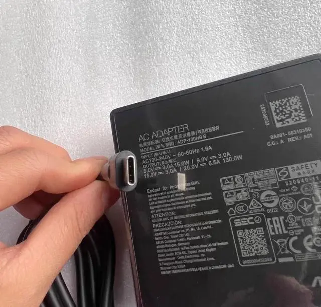 Alt view image 3 of 4 - 20V 6.5A 130W Type-C AC Adapter Charger Compatible for ASUS ASUS ROG Flow X13 (2023) GV302 GV302XU-DS91T-CA GV302XI-CS96 ADP-130HB B
