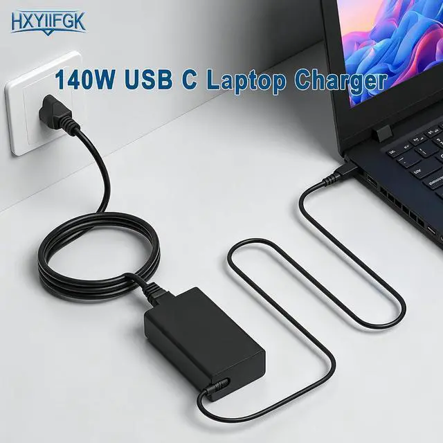 Alt view image 2 of 7 - 140W USB C Charger for Lenovo Legion Yoga IdeaPad ThinkPad ADL140YDC3A