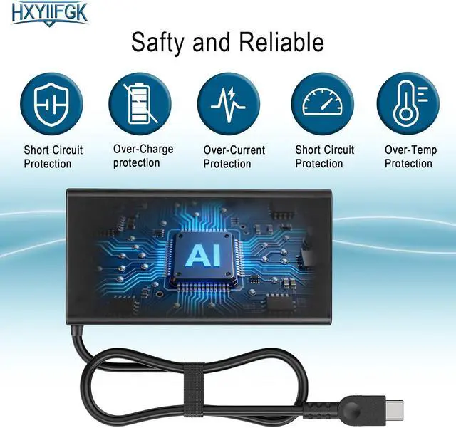 Alt view image 4 of 7 - 140W USB C Charger for Lenovo Legion Yoga IdeaPad ThinkPad ADL140YDC3A