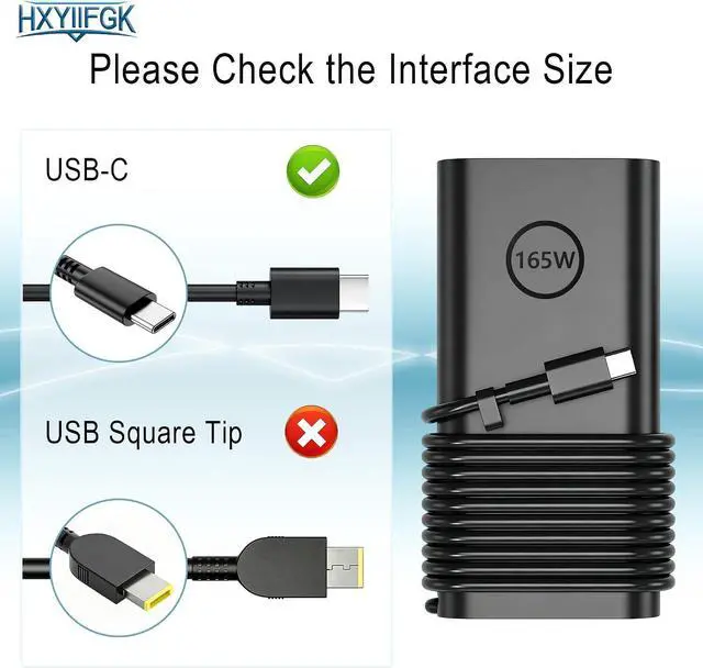Alt view image 3 of 7 - 165W USB-C Replacement Laptop Charger Compatible with Dell Precision 5680