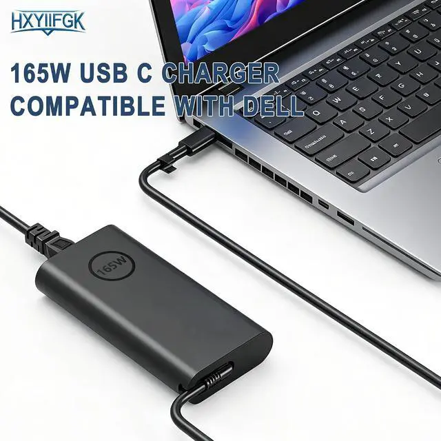 Alt view image 2 of 7 - 165W USB-C Replacement Laptop Charger Compatible with Dell Precision 5680