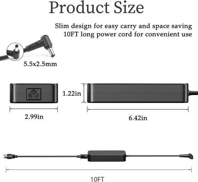 Alt view image 5 of 7 - 230W Laptop Charger for MSI GS65 GS66 GS75 GS76 WS65 WS66 WS75 with 5.5 * 2.5mm Charging Port,Compatible with MSI Creator 15 17 Alpha 15 17 Chicony A17-230P1A A12-230P1A Gaming Laptop Power Supply