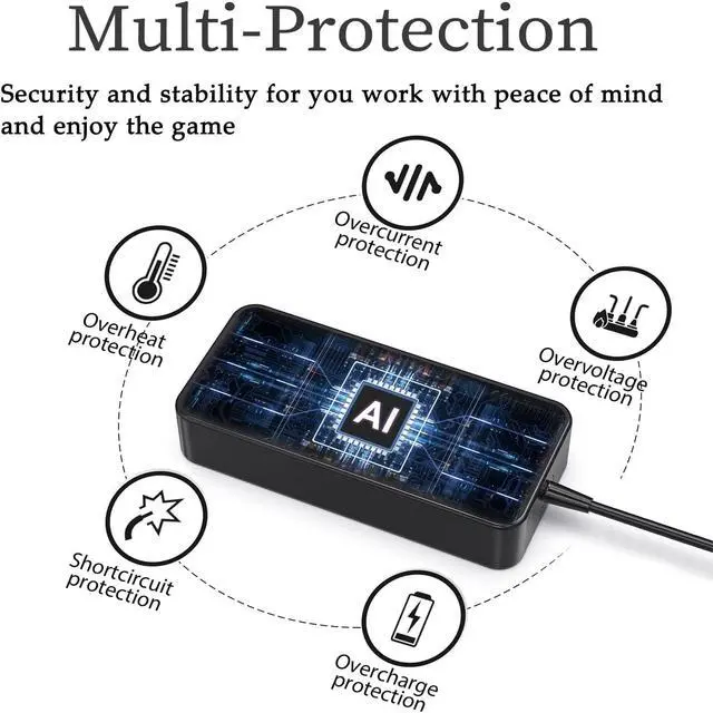 Alt view image 6 of 7 - 230W Laptop Charger for MSI GS65 GS66 GS75 GS76 WS65 WS66 WS75 with 5.5 * 2.5mm Charging Port,Compatible with MSI Creator 15 17 Alpha 15 17 Chicony A17-230P1A A12-230P1A Gaming Laptop Power Supply