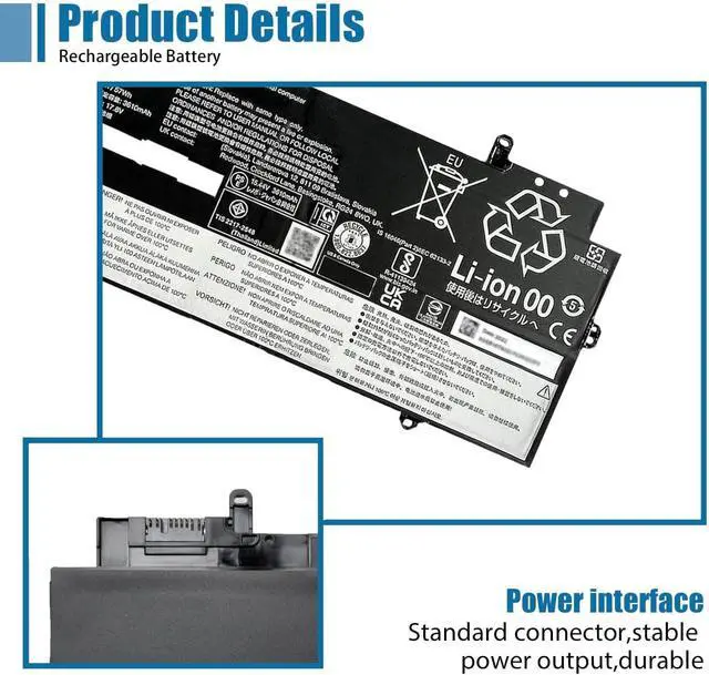 Alt view image 3 of 6 - L20C4P71 SB10T83217 5B10W13974 Laptop Battery replacement for Lenovo ThinkPad X1 Carbon 9th Gen 10th Gen X1 Yoga 6th 7th Gen 2021 Series L20M4P71 L20D4P71 L20L4P71 SB10T83216 5B10W13973 5B10W13975