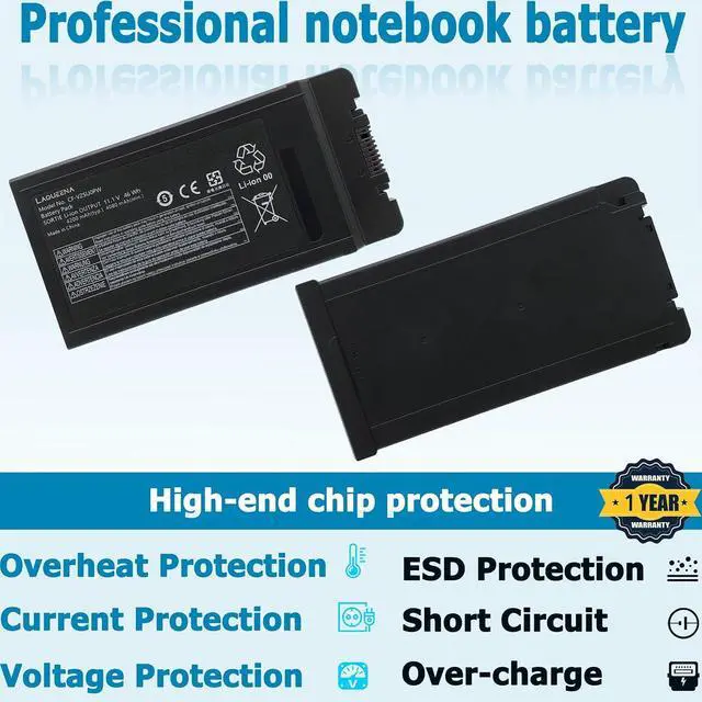 Alt view image 3 of 6 - CF-VZSU0PW CF-VZSU0PR Laptop Battery Compatible with Panasonic TOUGHBOOK Toughbook 54, 54 Gloved Multi Touch, 54 Lite, 54 Performance, 54 Prime 46Wh