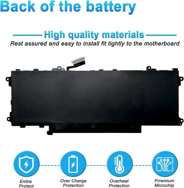 Alt view image 4 of 7 - 60Wh GT6TK Laptop Battery Replacement for for Dell Latitude 9440 9450 2-in-1 Series 0MWK05 MWK05 0K2CPY K2CPY 11.55V 5194mAh 3-Cell