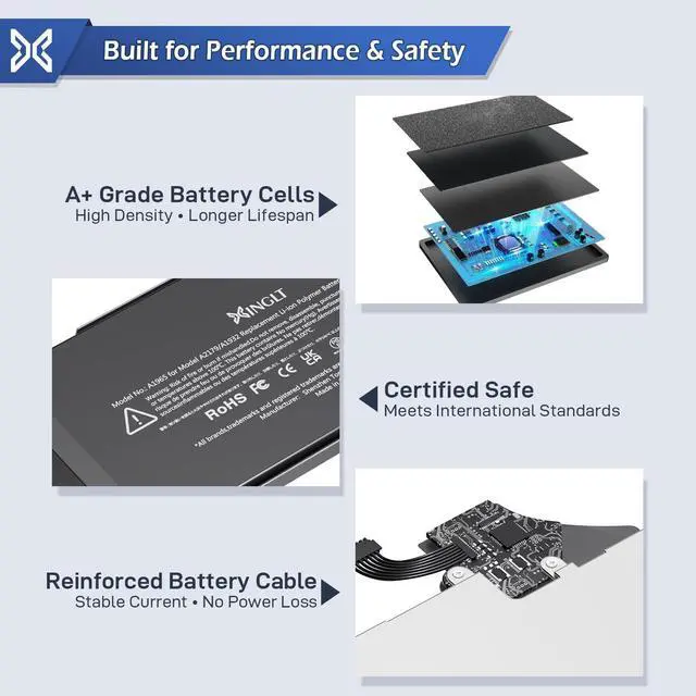Alt view image 6 of 7 - A1932 A2179 Battery Replacement A1965 Battery for MacBook Air 13 inch