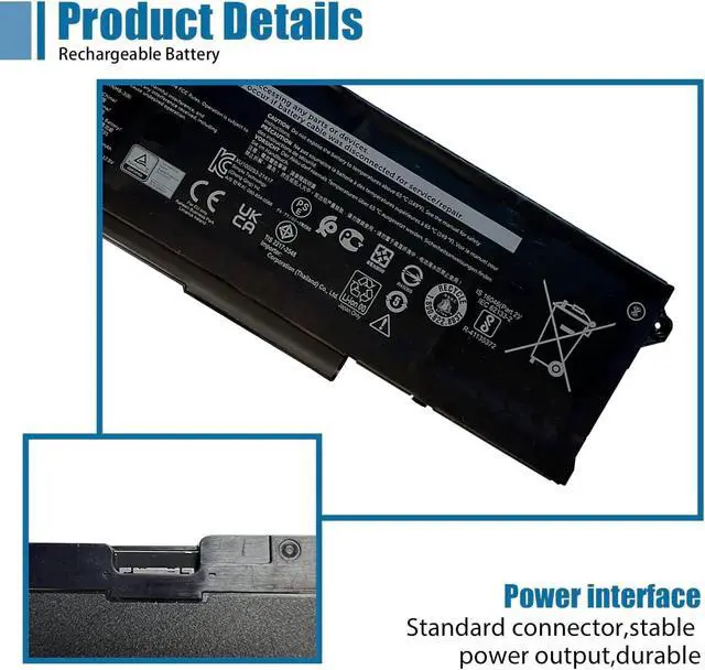 Alt view image 4 of 7 - GRT01 Laptop Battery Replacement for Dell Latitude 5421 5431 5521 5531 Precision 3561 3470 3571 3581 3591 Mobile Workstation Alienware m17 R5 AMD Series 9JRV0 00P3TJ 0R05P0 05RGW 15.2V 64Wh 4000mAh