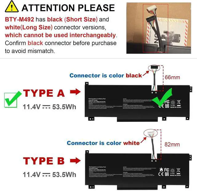 Alt view image 5 of 7 - Futurebatt BTY-M492 Battery Replacement for MSI WF66 WF76 11UI 11UJ Katana GF66 11UD 12UG 12UX GF76 11UE 12UD Crosshair 15 17 A11UCK A11UDK A11UEK Sword 15 A11U A11UD A11UE Pulse GL66 GL76 7506