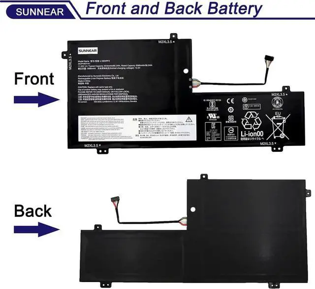 Alt view image 3 of 6 - L18D3PF2 L18M3PFA Laptop Battery Replacement for Lenovo Yoga C740-15IML C740-15 81TD Series Notebook 5B10T83740 5B10W67402 5B10T83739 5B10W67258 3-Cell 11.52V 60.3Wh 5235mAh
